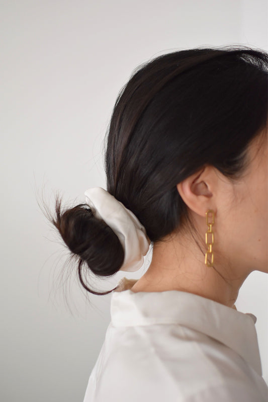 Chouchou en soie - Grande Blanc