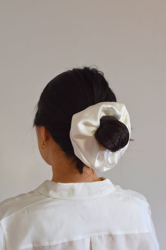 Chouchou en soie - Grande Blanc